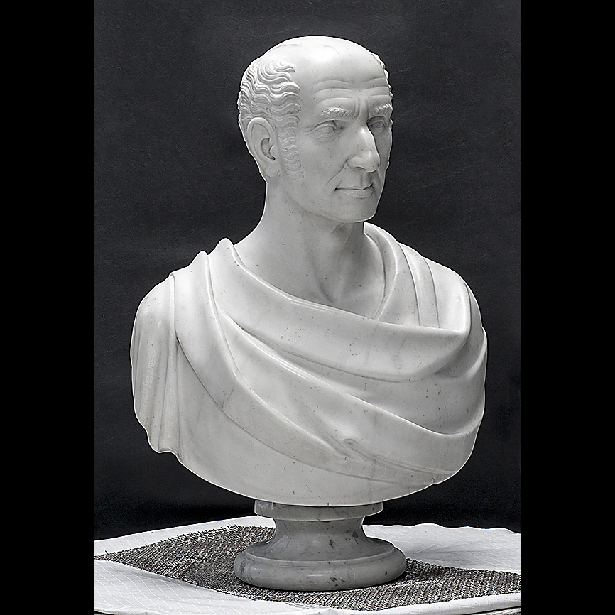Benjamin West marble bust Brown Univ